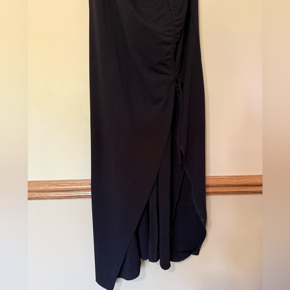 Zara Black Draped Strappy Ruched Midi Dress | Size Small Blogger Favorite - Picture 8 of 13